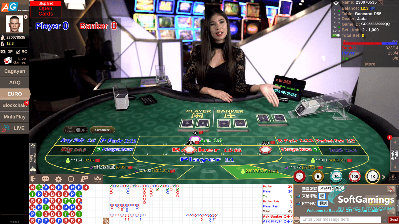 Sảnh AG - Sòng Bài Casino Giải Trí Livestream 4D Siêu Nét 1 Dealer chuyên nghiệp nên kết quả tại sảnh AG hoàn toàn an toàn, minh bạch